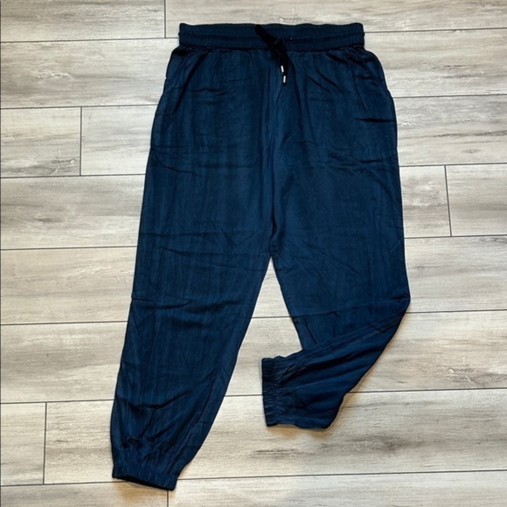 Novica navy blue polyester jogger pants size small
